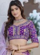 Purple Embroidered Wedding Lehenga Choli